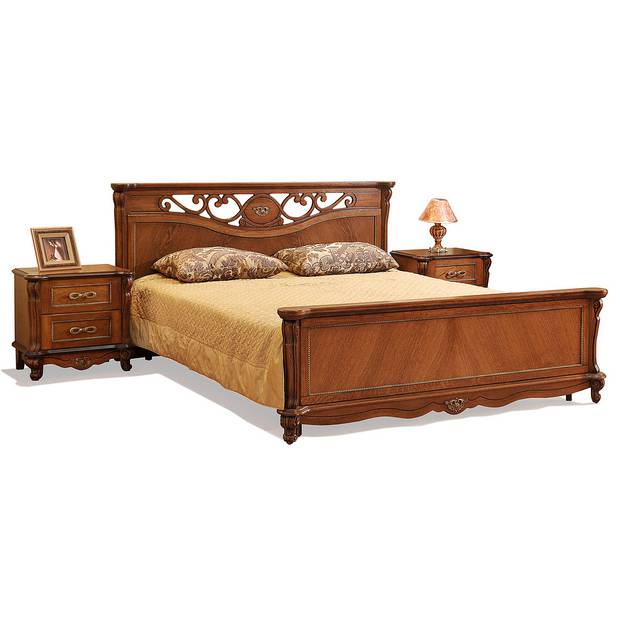 Кровать двойная «Алези» с высоким изножьем - фото
