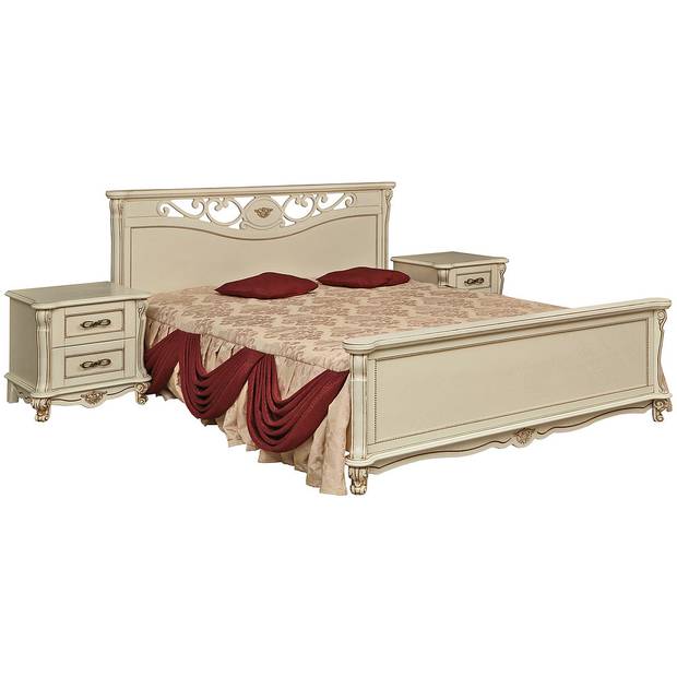 Кровать двойная «Алези» с высоким изножьем - фото